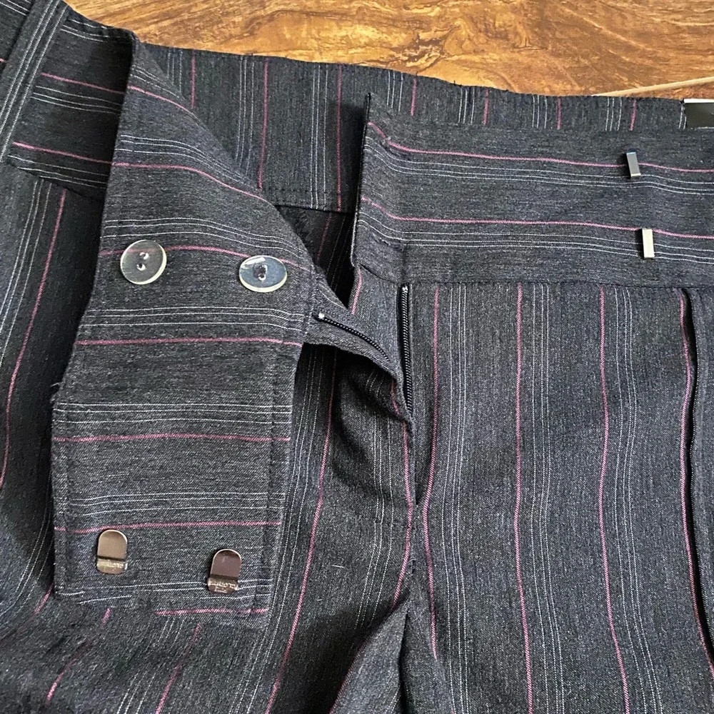 Mix-It Grey & Pink Pinstripe Trousers - Picture 6 of 10